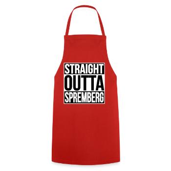 Tout droit sorti de Spremberg - Tablier de cuisine - rouge - Devant - AI Model Male 185 dark (185cm)
