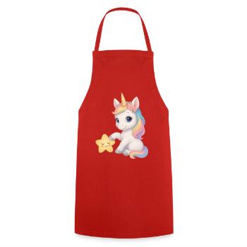 Regenbogen Mädchen Einhorn Unicorn - Kochschürze - Rot - Vorne - AI Model Male 185 dark (185cm)