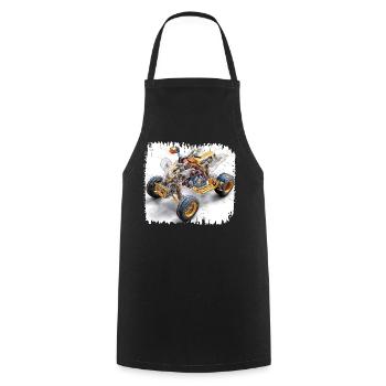 Quad Bike CAD Blueprint Design - Cooking Apron - black - Front - AI Model Male 185 dark (185cm)