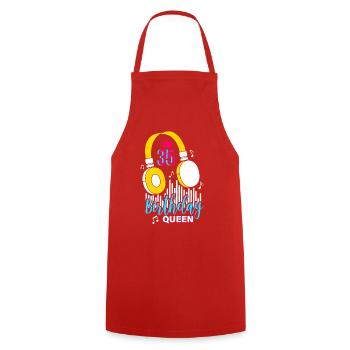 35 Anniversaire Reine Casque - Tablier de cuisine - rouge - Devant - AI Model Male 185 dark (185cm)