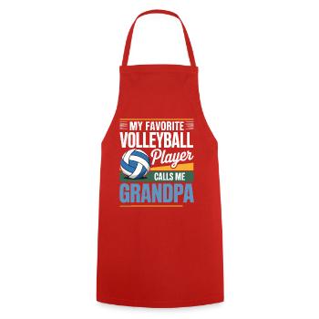 Volleyball Grandpa - Favorite Player Design - Cooking Apron - red - Front - AI Model Male 185 dark (185cm)