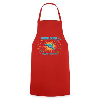 Game Over Neon Arcade Game - Cooking Apron - red - Front - AI Model Male 185 dark (185cm)