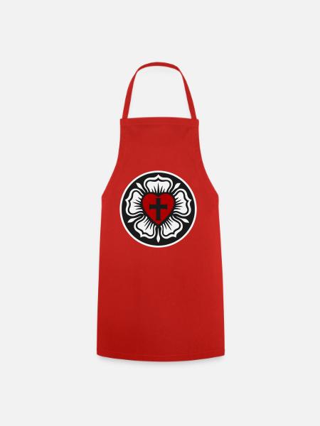 Lutherische Rose - Kochschürze - Rot