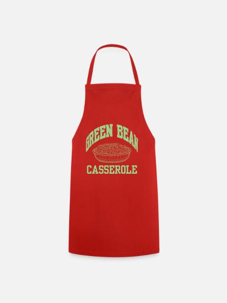 cooler grüner Bohnenauflauf - Kochschürze - Rot
