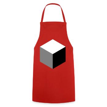 Geometric Cube Silhouette - Cooking Apron - red - Front - AI Model Male 185 dark (185cm)