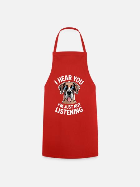 Deutsche Dogge Spruch Lustiges Dogge Geschenk - Kochschürze - Rot