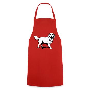 Golden Retriever Dogs T-shirt Gift - Cooking Apron - red - Front - AI Model Male 185 dark (185cm)