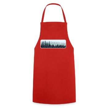 Aventure hivernale Randonnée dans la nature sauvage - Tablier de cuisine - rouge - Devant - AI Model Male 185 dark (185cm)