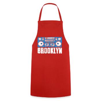 Brooklyn Sound Vibes City Beat Expression - Cooking Apron - red - Front - AI Model Male 185 dark (185cm)