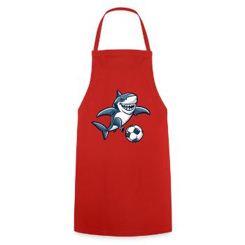 Hai Fußball - Kochschürze - Rot - Vorne - AI Model Male 185 dark (185cm)