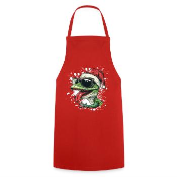 Echse Weihnachten Lustig Gecko - Kochschürze - Rot - Vorne - AI Model Male 185 dark (185cm)