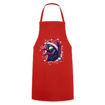 Harpie oiseau Noël drôle d’aigle - Tablier de cuisine - rouge - Devant - AI Model Male 185 dark (185cm)