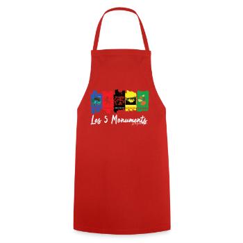 Les 5 Monuments du cyclisme - Tablier de cuisine - rouge - Devant - AI Model Male 185 dark (185cm)