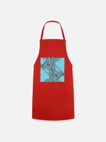 Zebraisches Muster Cyan - Kochschürze - Rot