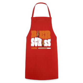 Bierschiss Loading - Kochschürze - Rot - Vorne - AI Model Male 185 dark (185cm)