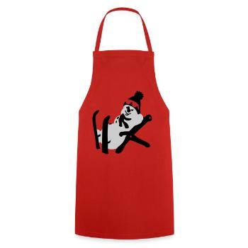 Snowman - Cooking Apron - red - Front - AI Model Male 185 dark (185cm)