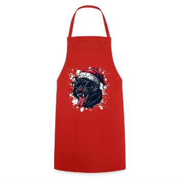 Panther Weihnachten Lustig - Kochschürze - Rot - Vorne - AI Model Male 185 dark (185cm)