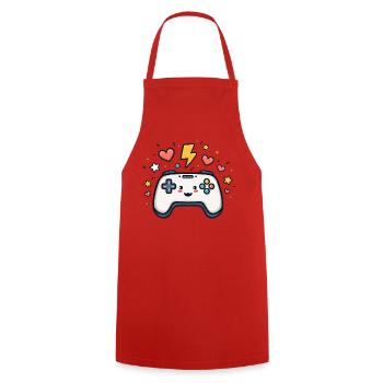 Kawaii Spielcontroller Funkelnd - Kochschürze - Rot - Vorne - AI Model Male 185 dark (185cm)