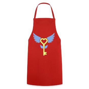Clé du cœur | Symbole de l’amour et de la romance - Tablier de cuisine - rouge - Devant - AI Model Male 185 dark (185cm)