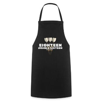 Vintage 1950's Darts Checkout - Cooking Apron - black - Front - AI Model Male 185 dark (185cm)