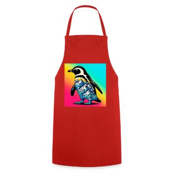 penguin - Cooking Apron - red - Front - AI Model Male 185 dark (185cm)
