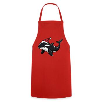 Wal Weihnachten - Kochschürze - Rot - Vorne - AI Model Male 185 dark (185cm)