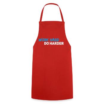 Work hard do harder - Kochschürze - Rot - Vorne - AI Model Male 185 dark (185cm)