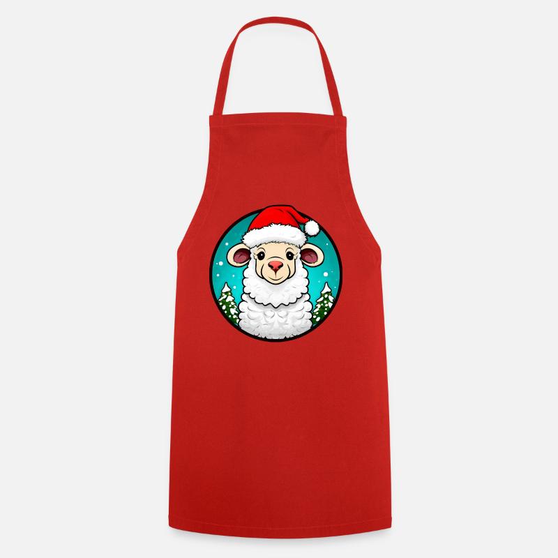 Sheep Christmas - Cooking Apron - red