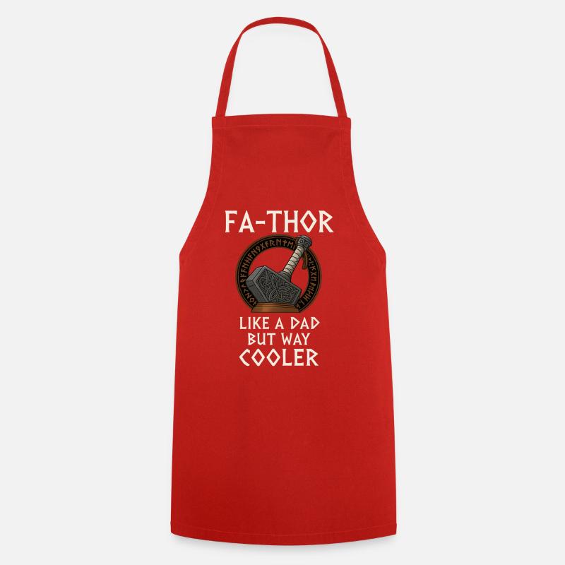 Fa-Thor Wikinger Vater Hammer Design - Kochschürze - Rot