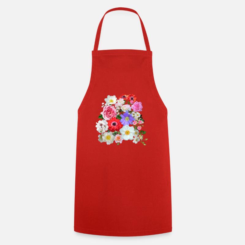 Bouquet de fleurs d’été - Tablier de cuisine - rouge