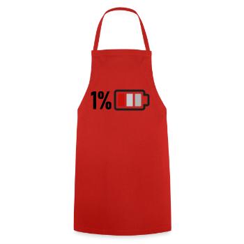 Low battery - Cooking Apron - red - Front - AI Model Male 185 dark (185cm)