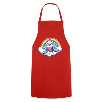 Libelle Weihnachtsmann Weihnachten - Kochschürze - Rot - Vorne - AI Model Male 185 dark (185cm)