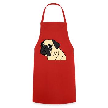 Mops Hunde T-shirt Geschenk Weihnachten - Kochschürze - Rot - Vorne - AI Model Male 185 dark (185cm)