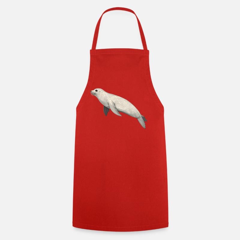Geometric Seal - Cooking Apron - red