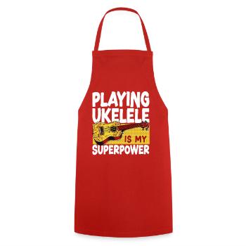 Jeu du ukulélé hawaïen - Tablier de cuisine - rouge - Devant - AI Model Male 185 dark (185cm)