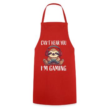 Can't Hear You: Ich bin Gaming - Kochschürze - Rot - Vorne - AI Model Male 185 dark (185cm)