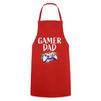 Gamer Dad - Kochschürze - Rot - Vorne - AI Model Male 185 dark (185cm)