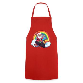 Oiseau toucan Père Noël - Tablier de cuisine - rouge - Devant - AI Model Male 185 dark (185cm)