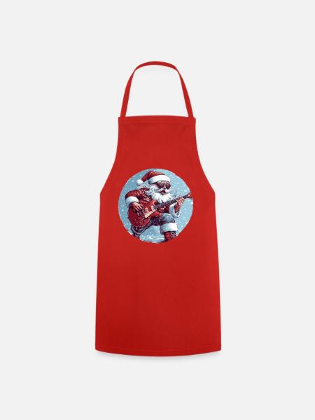 Weihnachtsmann Gitarre - Kochschürze - Rot