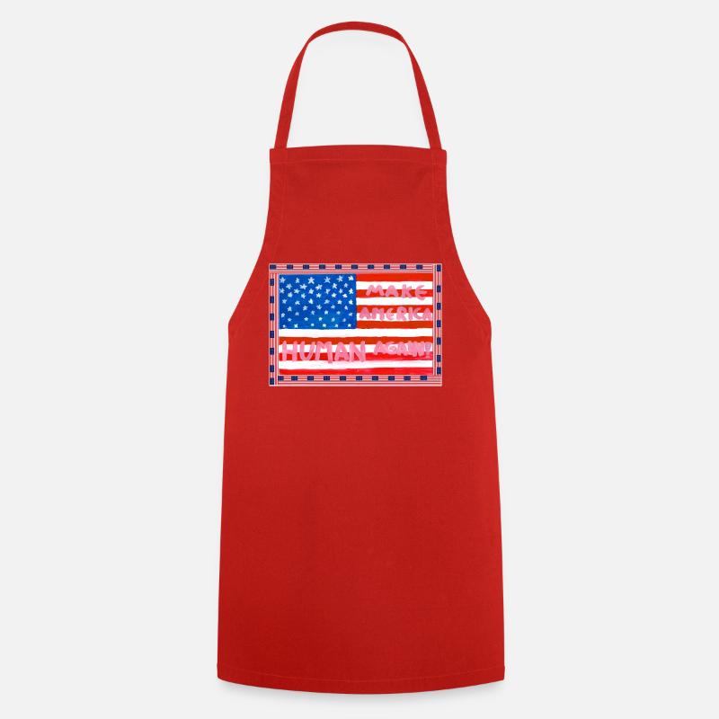MAKE_AMERICA_HUMAN_AGAIN _A5 - Tablier de cuisine - rouge
