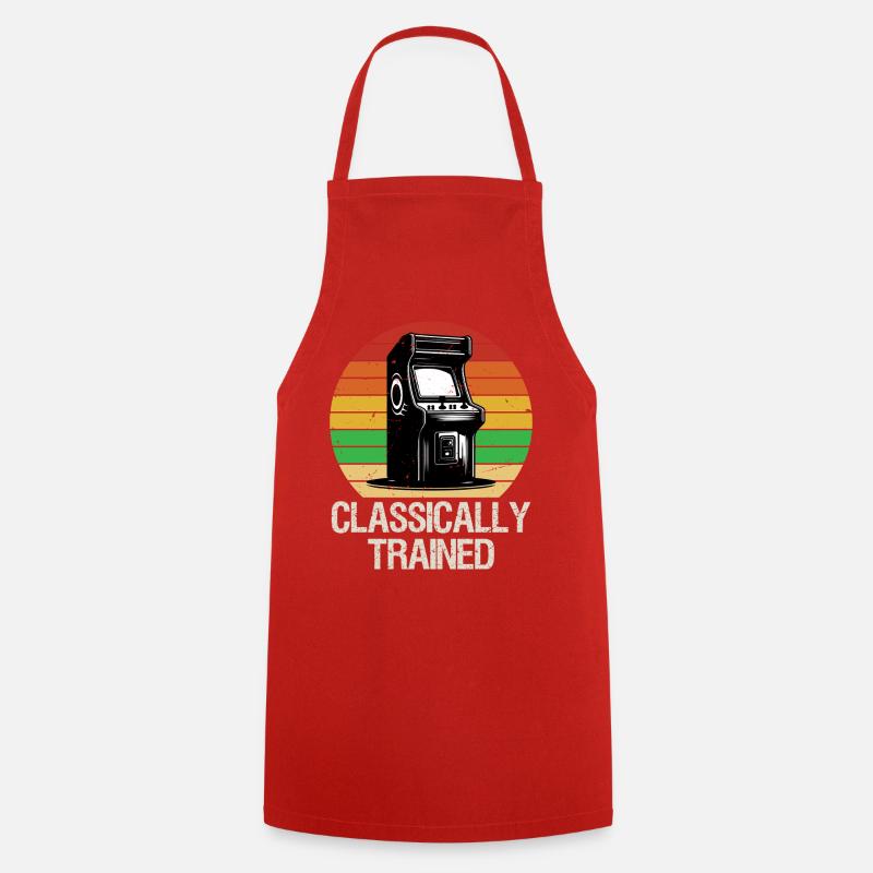 Retro Classically Trained Gaming Arcade Shirt Game - Cooking Apron - red