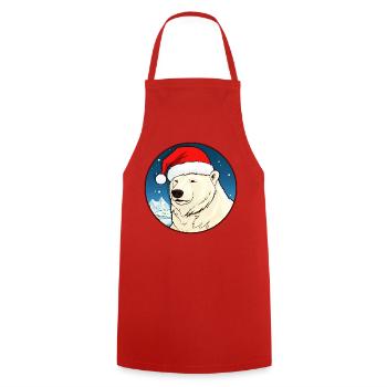 Christmas Polar Bears - Cooking Apron - red - Front - AI Model Male 185 dark (185cm)