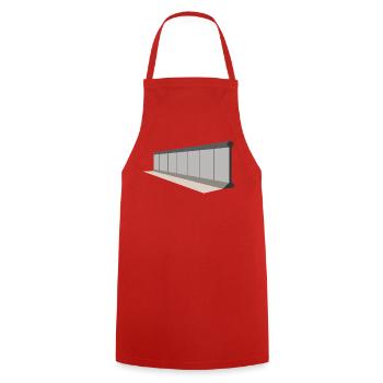 Graue Paneelwand Panorama - Kochschürze - Rot - Vorne - AI Model Male 185 dark (185cm)