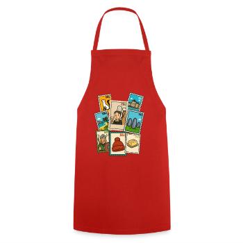 Breton Stamps Brittany Pride BZH History - Cooking Apron - red - Front - AI Model Male 185 dark (185cm)