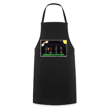 Festival Bild im Kinderstyle Bier - Kochschürze - Schwarz - Vorne - AI Model Male 185 dark (185cm)