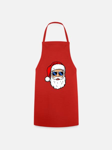 Cooler Weihnachtsmann mit Sonnenbrille - Kochschürze - Rot