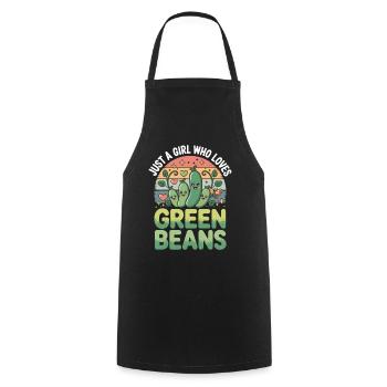 Une seule fille aime les haricots verts - Tablier de cuisine - noir - Devant - AI Model Male 185 dark (185cm)