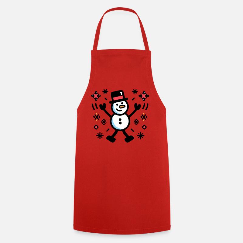 Joyeuse Snowman Comic Winter - Tablier de cuisine - rouge