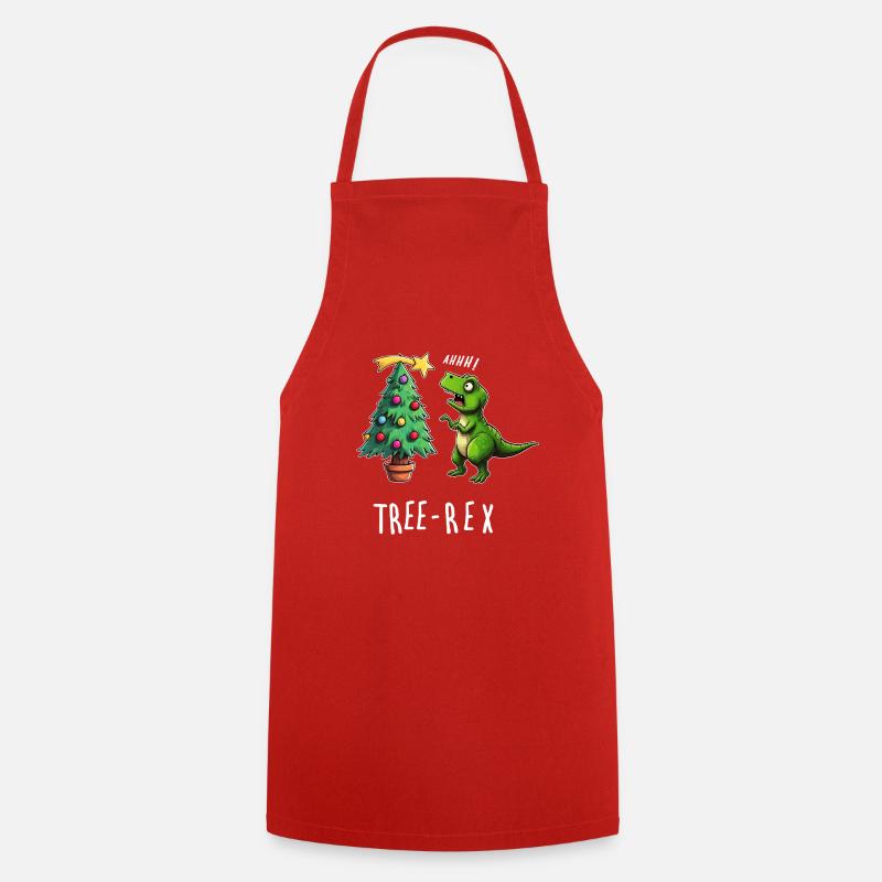 Baumrex Dino Fun de Noël - Tablier de cuisine - rouge