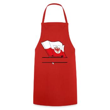 Drapeau du Tirol – Espace de noms - Tablier de cuisine - rouge - Devant - AI Model Male 185 dark (185cm)